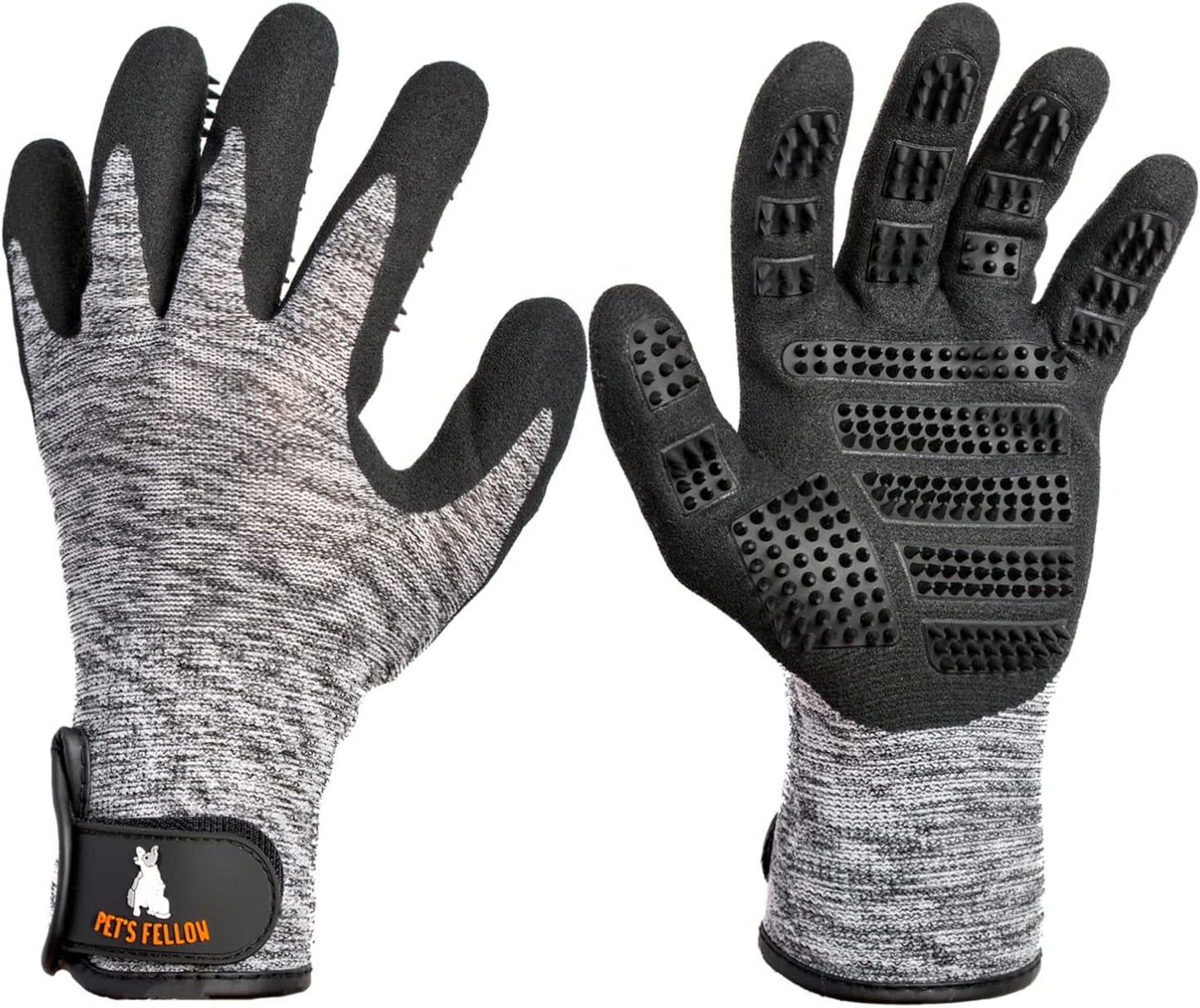 2-in-1 Pet Grooming Gloves - Shedding & Bathing - Cats, Dogs, Horses