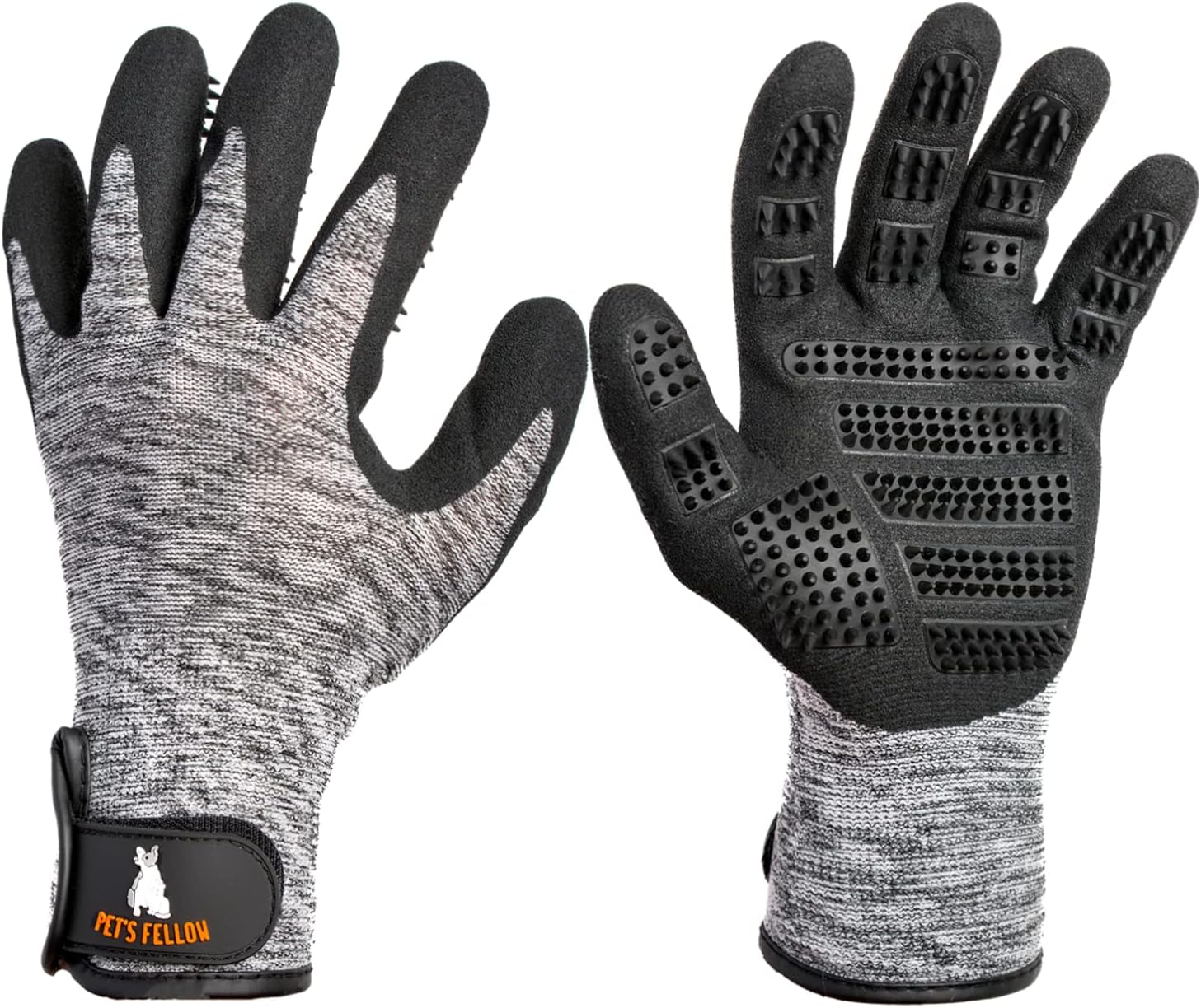 2-in-1 Pet Grooming Gloves - Shedding & Bathing - Cats, Dogs, Horses