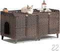 Cat Litter Box Enclosure for 2 Cats - Double Hidden Litter Furniture