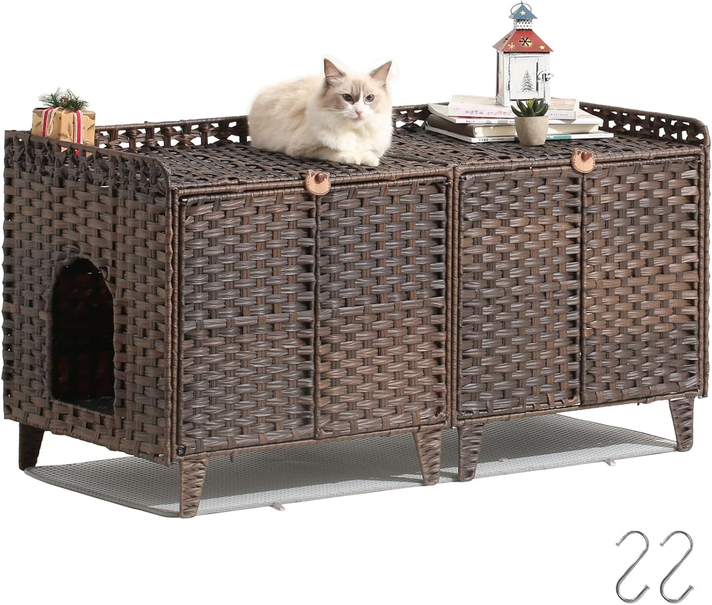 Cat Litter Box Enclosure for 2 Cats - Stylish and Practical