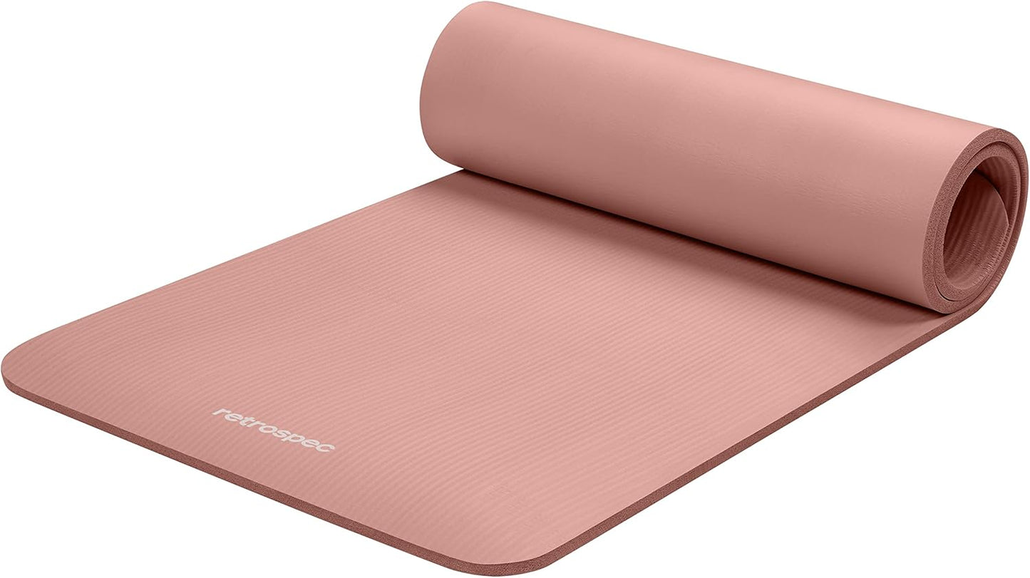 Retrospec Solana Yoga Mat - Non Slip 1/2 Thick for Yoga & Fitness