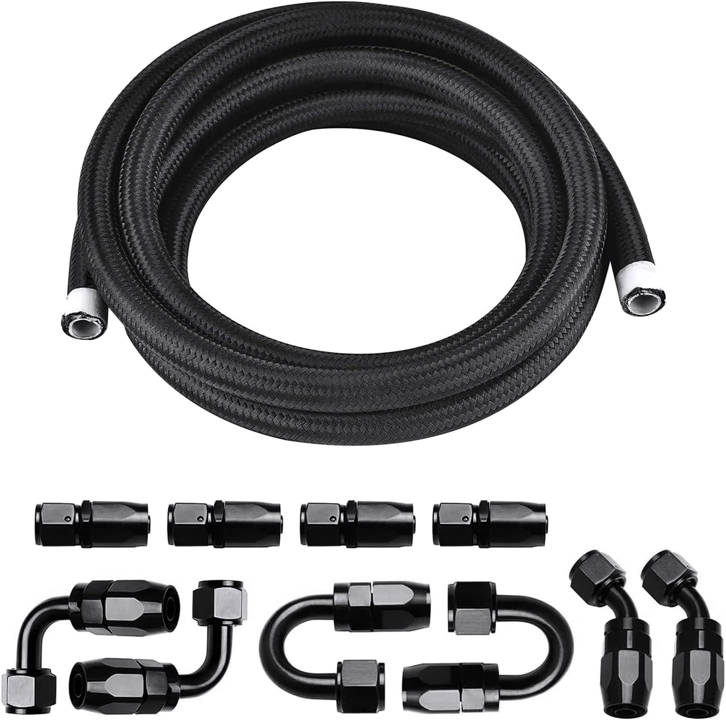 6AN 10FT PTFE Fuel Line Fitting Kit for High-Performance Use