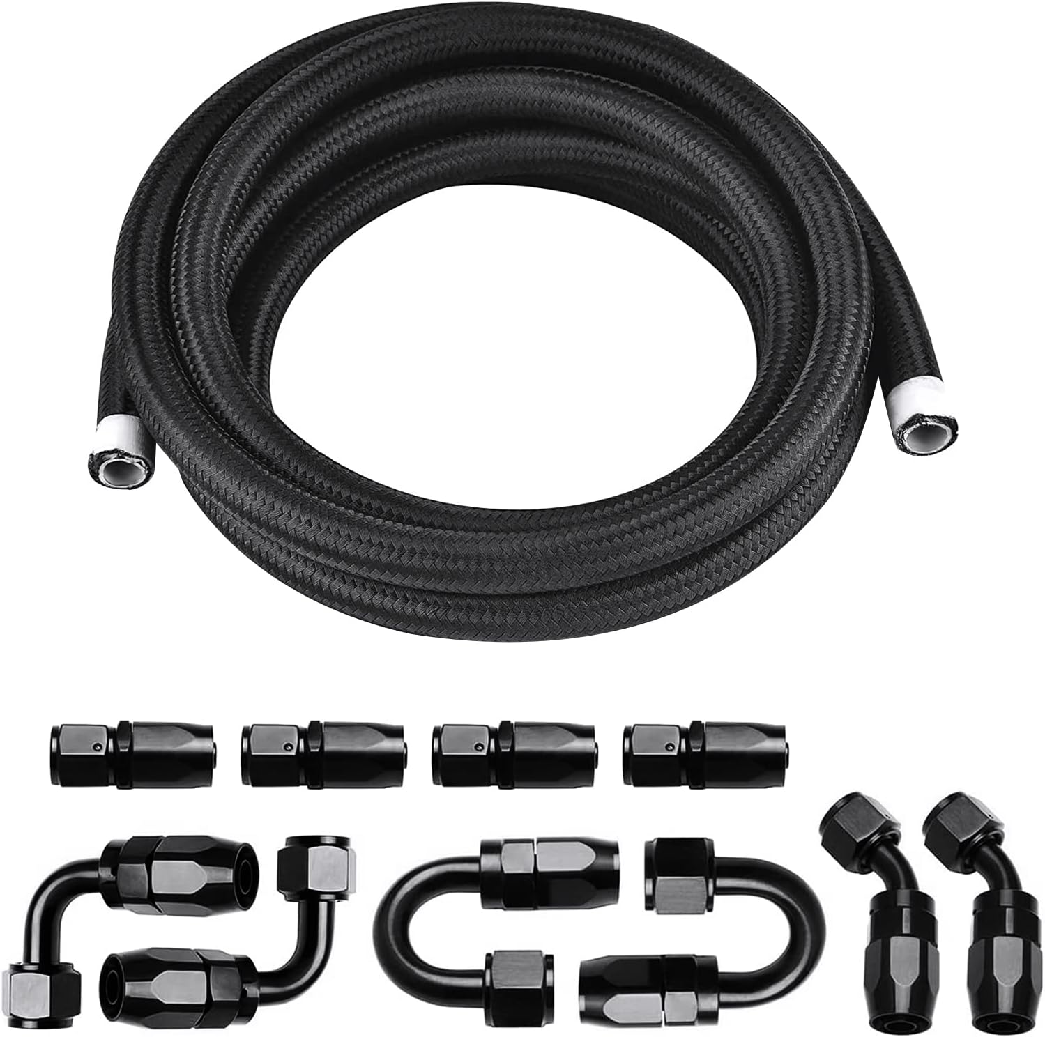 6AN 10FT PTFE Fuel Line Fitting Kit for High-Performance Use
