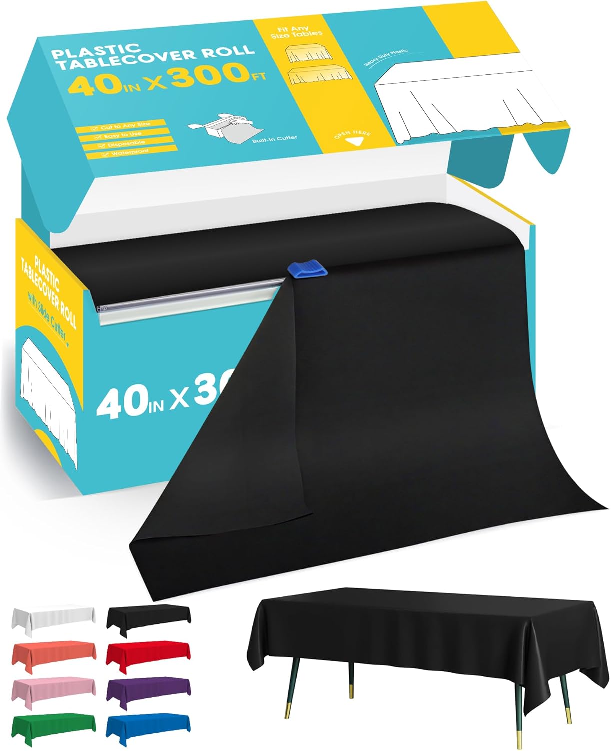 Black Plastic Table Cover Roll - Perfect for Any Event Setup