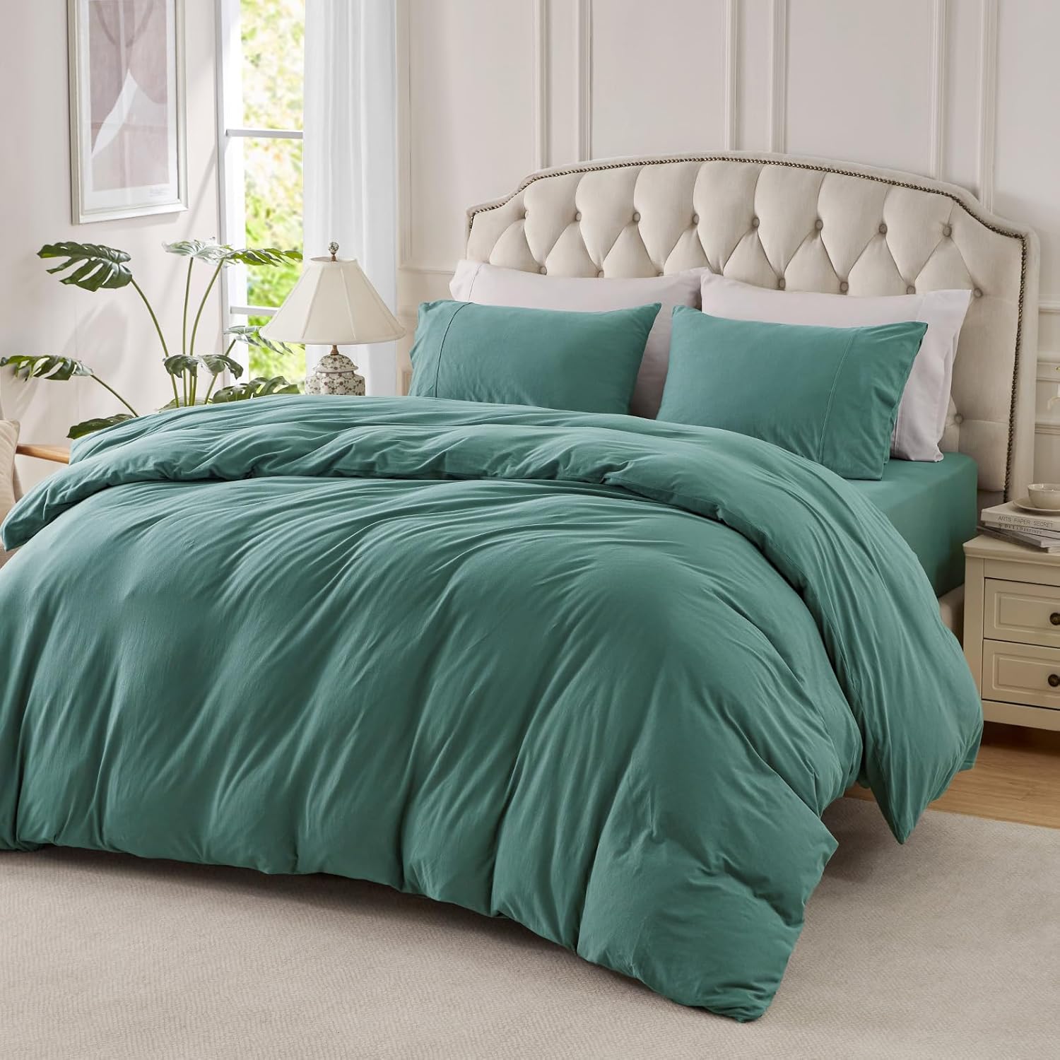 PURE ERA Jersey Knit Duvet Cover Set for Cozy Bedroom Style