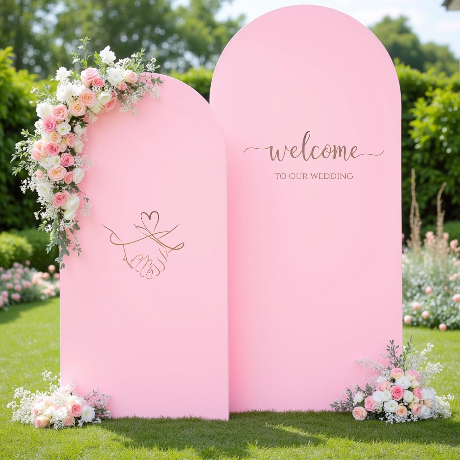 Baby Pink Arch Covers Set for Weddings and Parties - 2 Pack