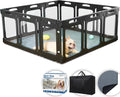 Clear Dog Playpen with Door - 24 Inch Height, 12 Panels for Pets