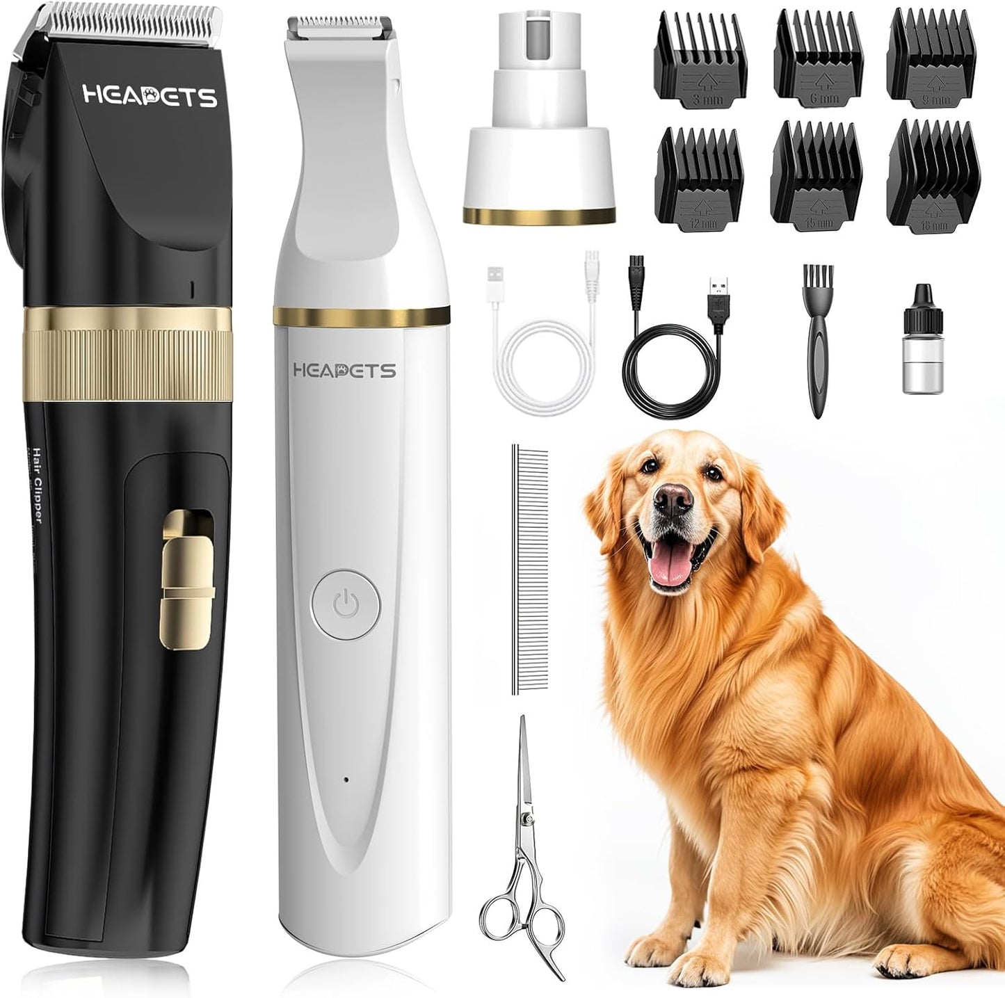 Dog Hair Clippers Grooming Kit with Nail Grinder for Pets