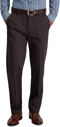 Haggar Men's Iron Free Premium Khaki Casual Pants for Comfort