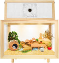 Large Hamster Cages Wooden Panoramic Habitat - Spacious, Ventilated
