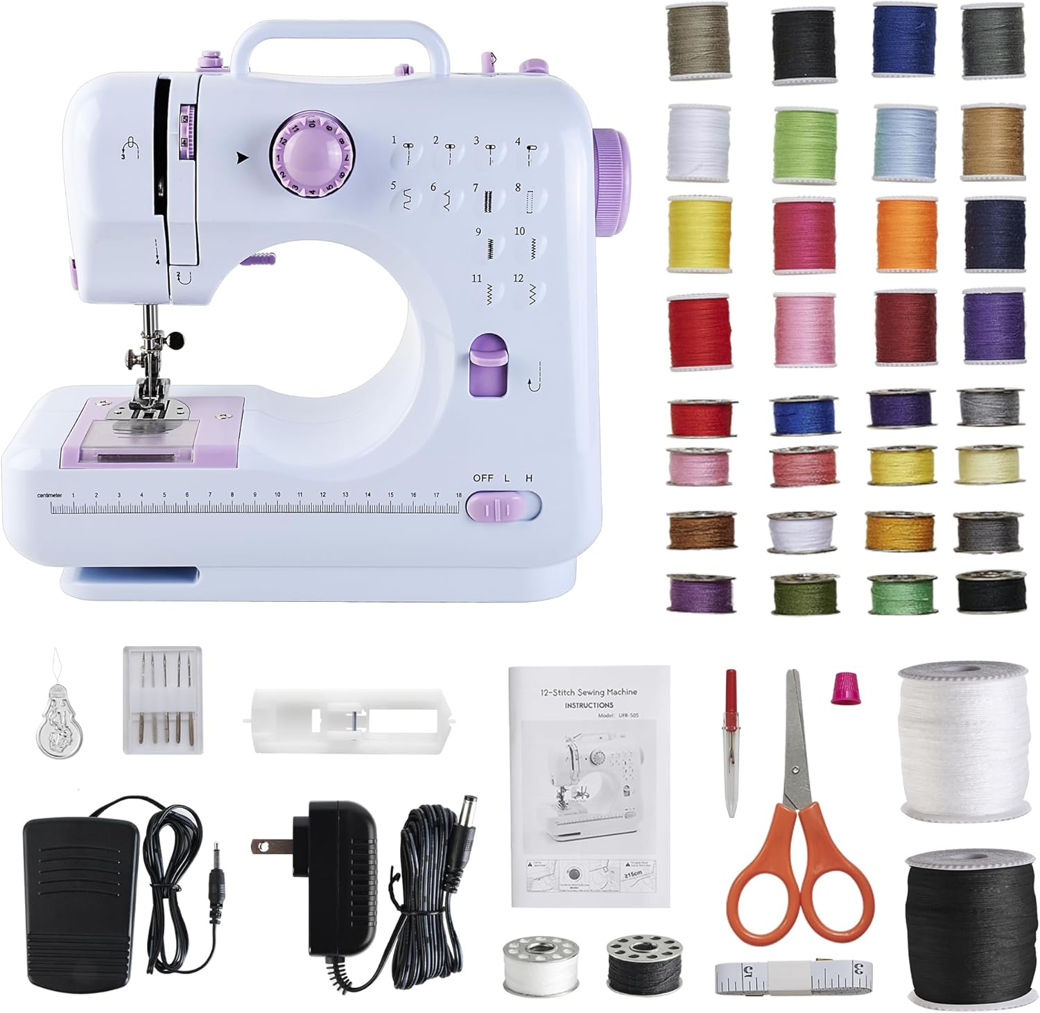 Portable Mini Sewing Machine - 12 Stitch Patterns, Easy for Kids!