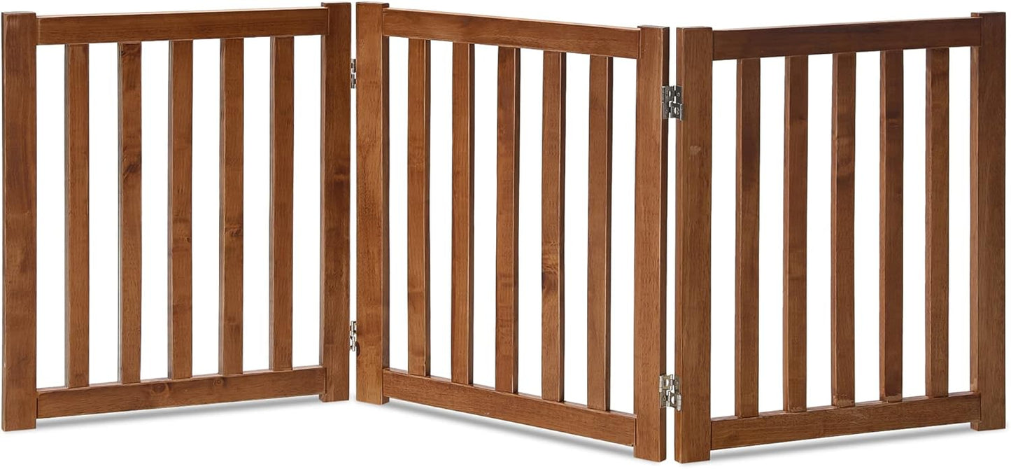 LZRS 3-Panel Wooden Foldable Dog Gate for Indoor Use