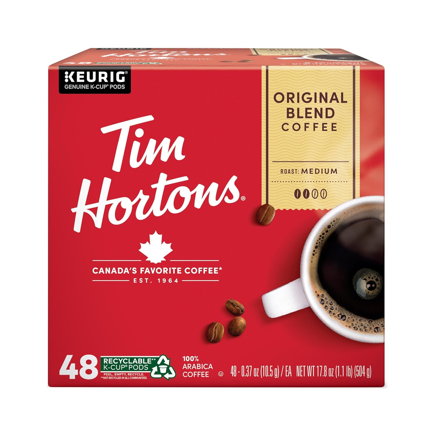 Tim Hortons Medium Roast K-Cup Pods, 48ct
