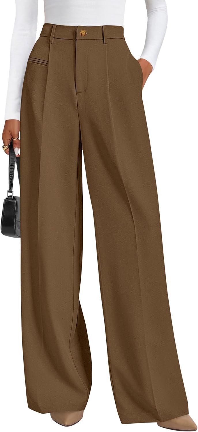 PRETTYGARDEN Womens Wide Leg Dress Pants for Business Casual Wear