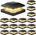 4x4 Solar Fence Post Cap Lights 16pack - Warm White Outdoor Deck