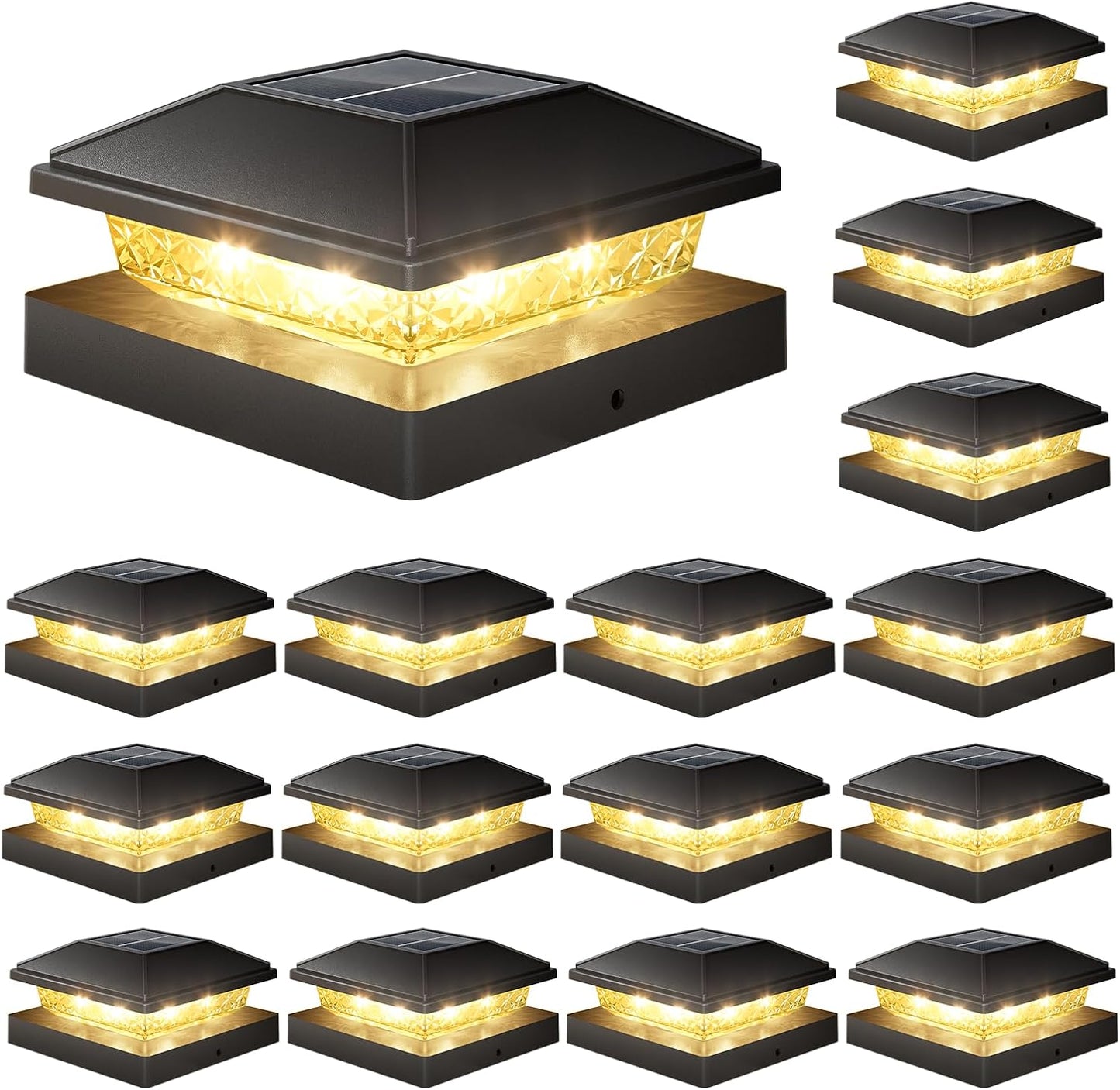 4x4 Solar Fence Post Cap Lights - Waterproof Outdoor Lighting