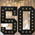 LOBOOM 4FT Black Marquee Number 50 - Bold LED Party Centerpiece