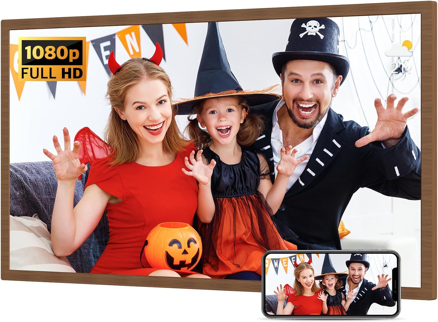 Large Digital Picture Frame 32-Inch with WiFi and Remote Control