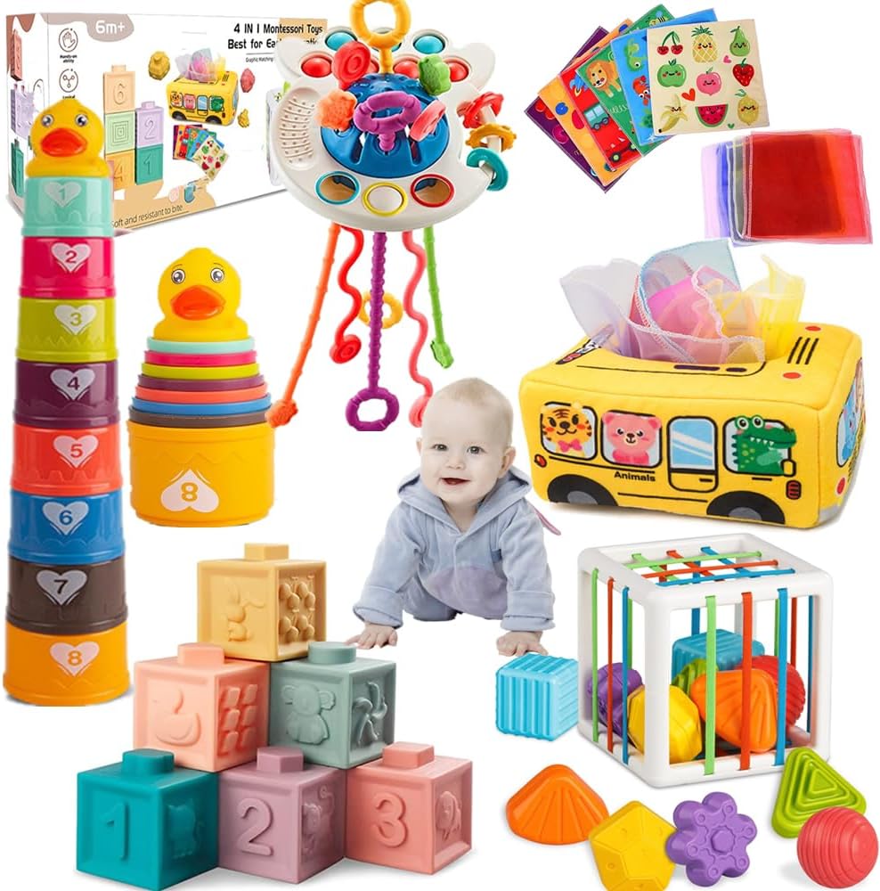 Montessori Silicone Teething Toy Set for Babies 6-12M - ELLECK