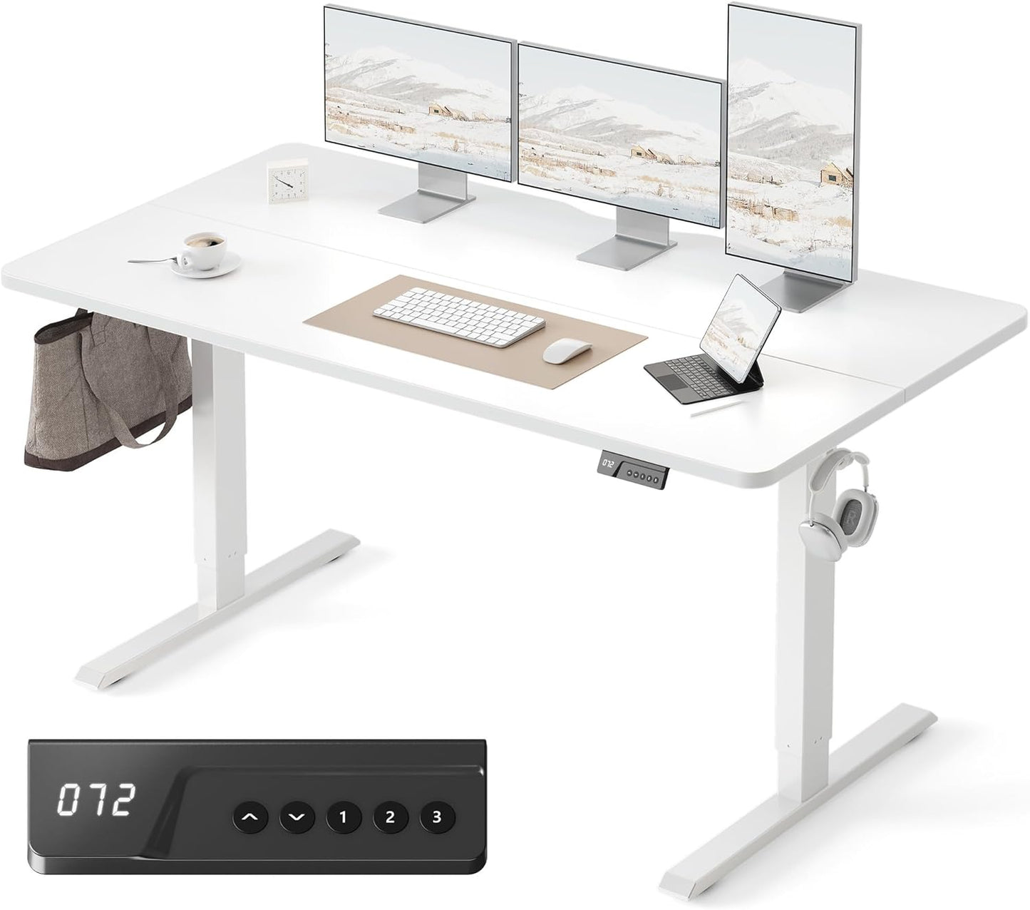 FEZIBO Standing Desk 55 28 Inches Electric Height Adjustable