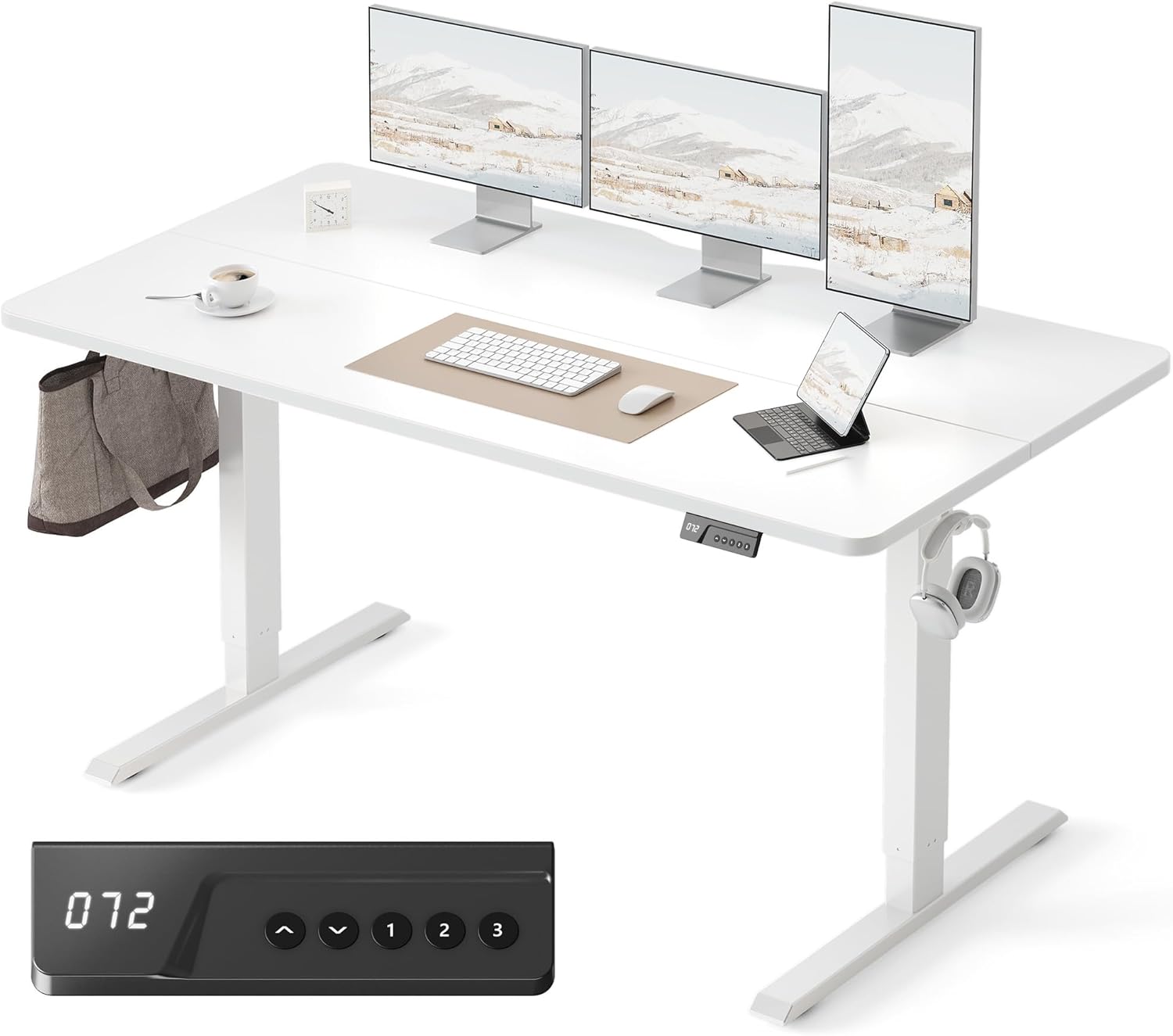 FEZIBO Standing Desk 55 28 Inches Electric Height Adjustable