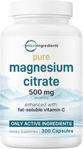 High Absorption Magnesium Citrate | 300 Caps | Digestive & Heart Health