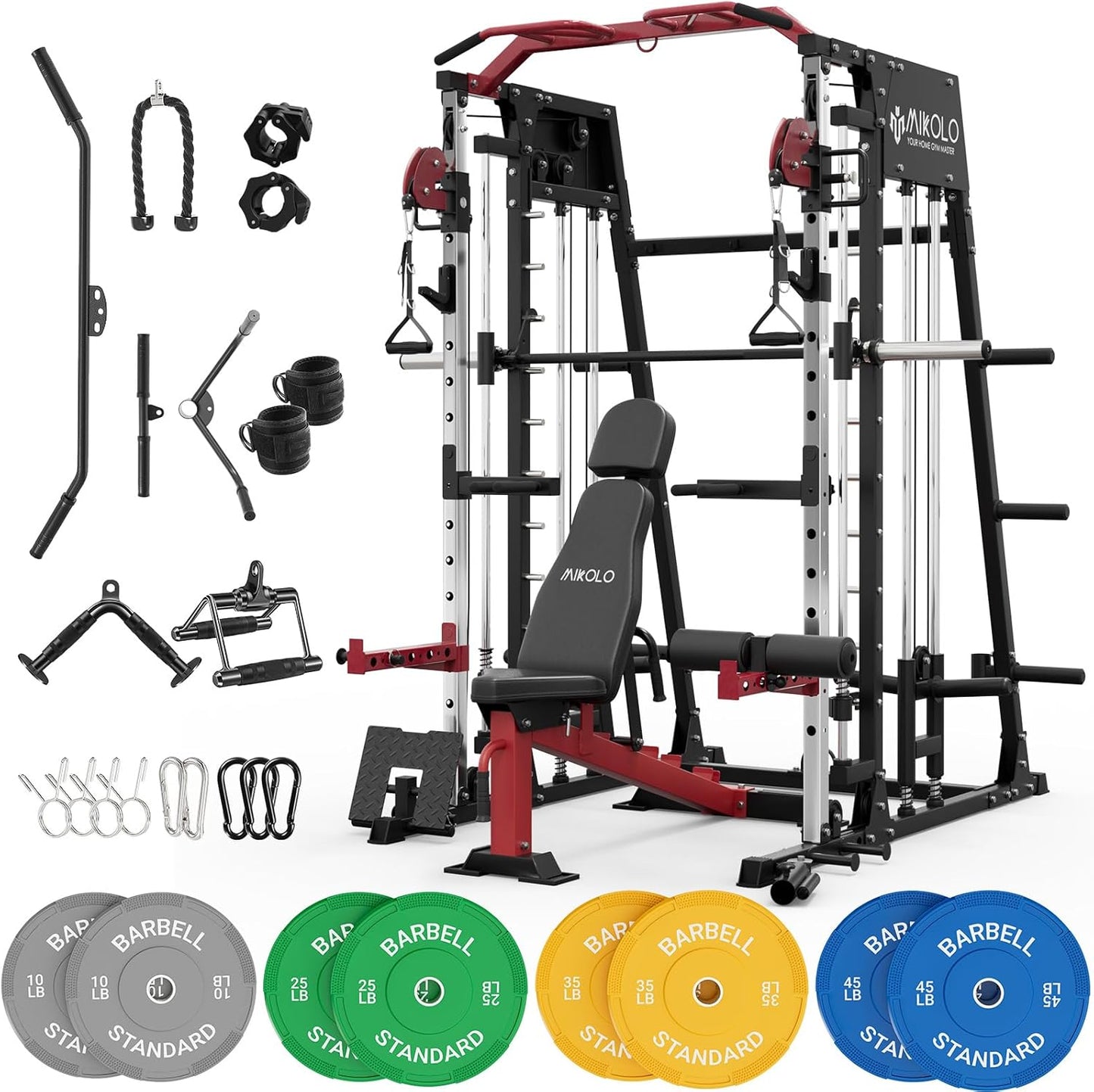 Mikolo 2200lbs Smith Machine with Full-Body Training Features