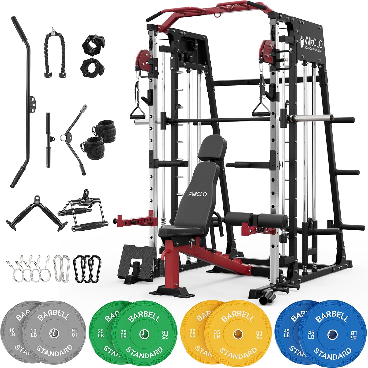 Mikolo 2200lbs Smith Machine with Full-Body Training Features