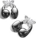 Clip-on Earbuds with Detachable Butterfly Earrings - Stylish Open-Ear