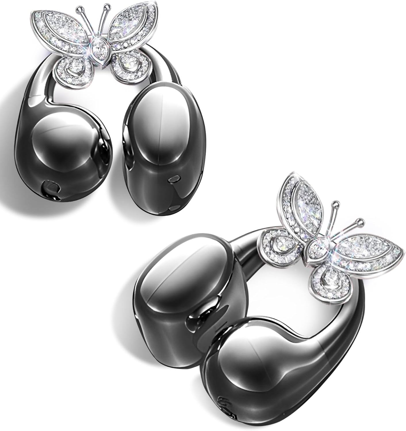 King Lucky Clip-on Earbuds with Detachable Butterfly Earrings