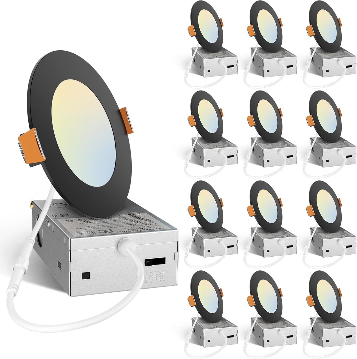 Amico 12 Pack 4 Inch Ultra-Thin LED Recessed Ceiling Light