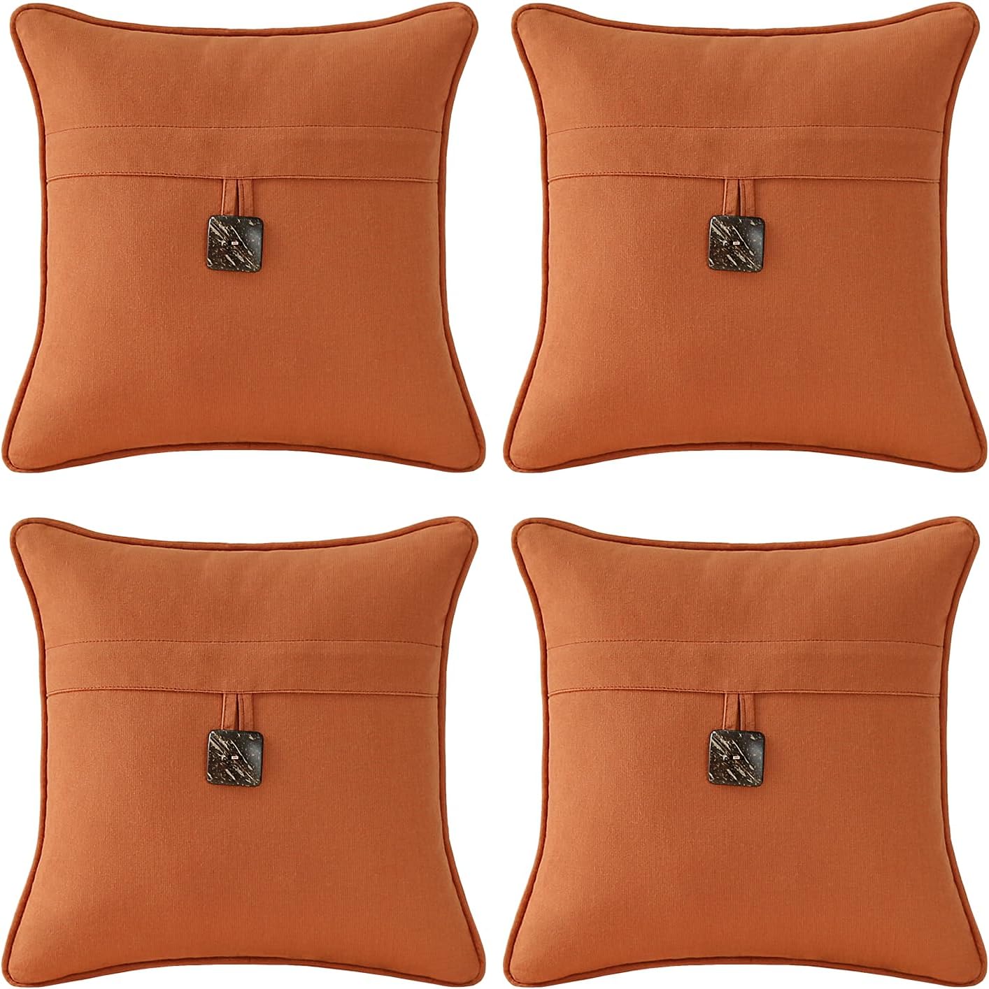 Outdoor Sunbrella Decorative Pillows with Coconut Button Set