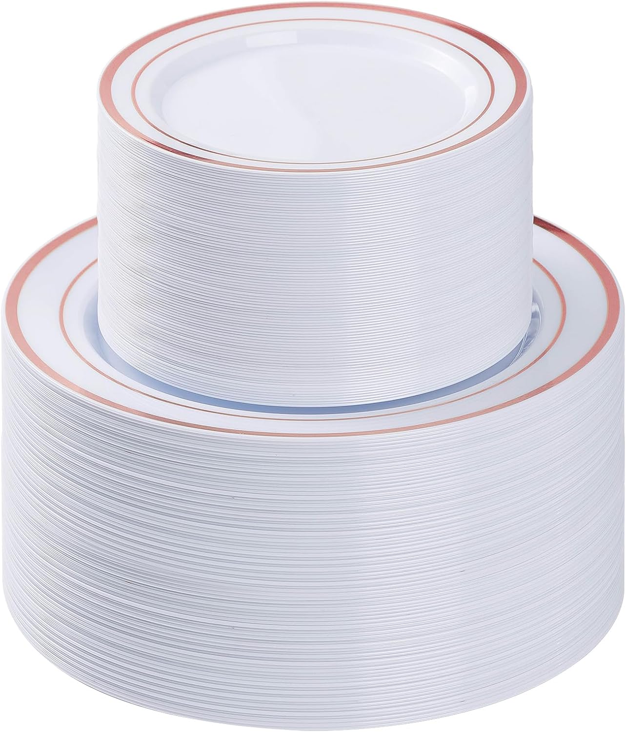 200PCS Rose Gold Plastic Plates for Elegant Parties and Events