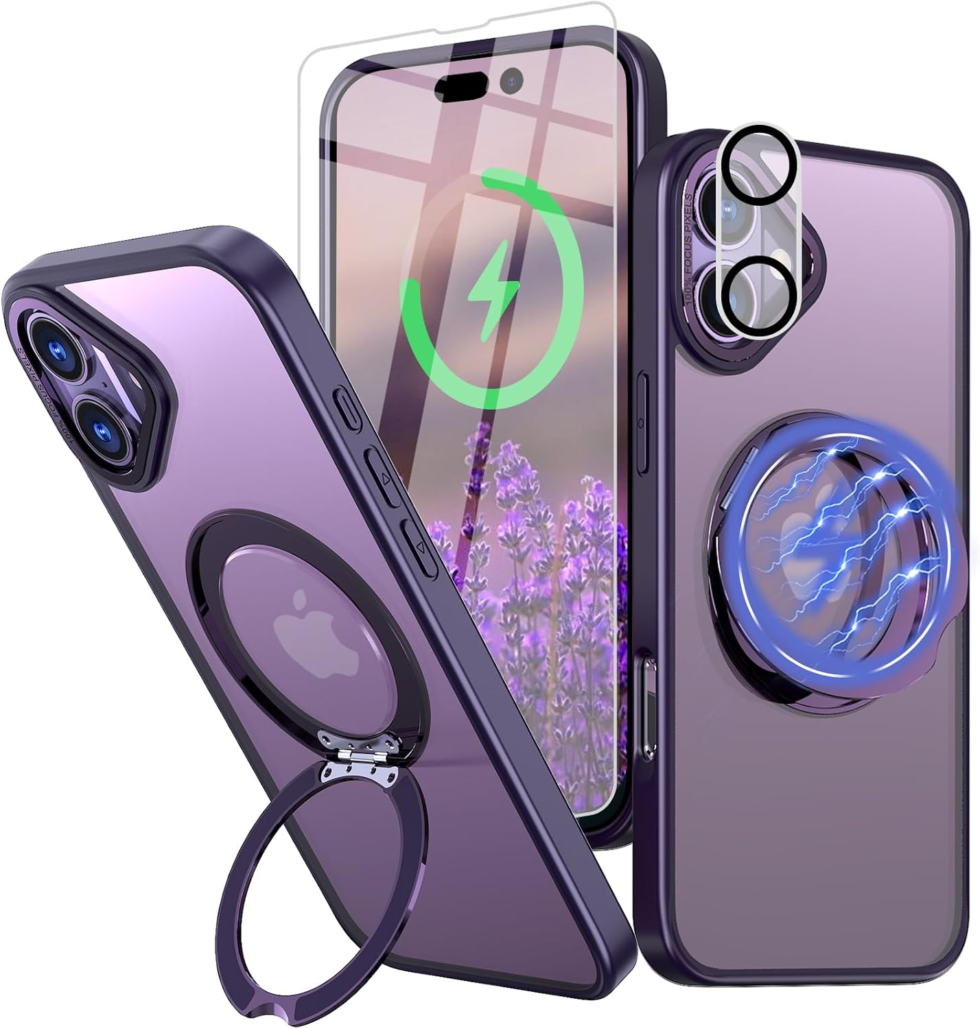 iPhone 16 Case with Screen Protector & Lens Protector - Rugged Design
