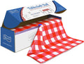 Plastic Table Cover Roll Disposable Red Checkered Tablecloth - Cut