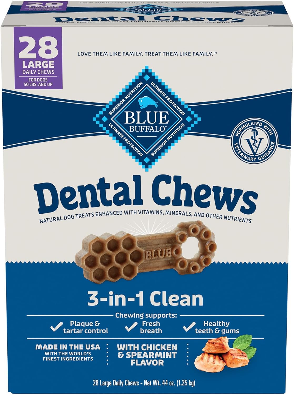 Blue Buffalo Large Dental Chews for Dogs - Daily Care Treats