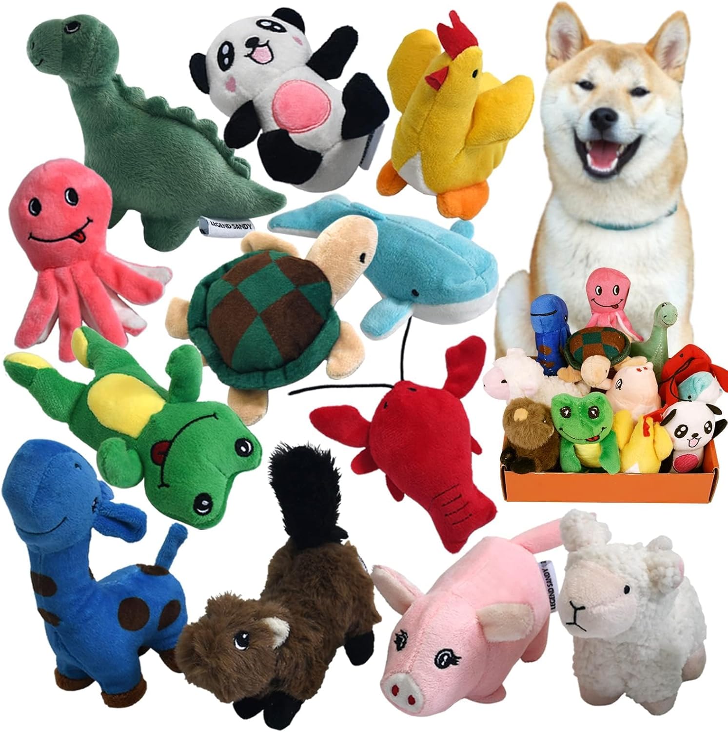 12-Piece Squeaky Puppy Toy Pack by LEGEND SANDY