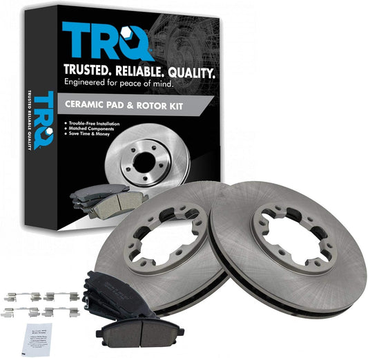 TRQ Front Brake Pad and Rotor Set for 1996-1998 Nissan Pathfinder