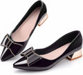 Women's Chunky Closed Toe Low Block Heels Work Pumps - Comfortable any