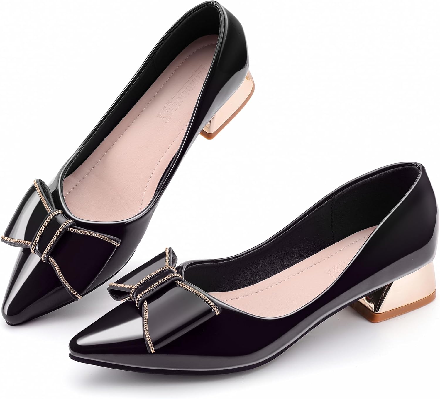 Women's Chunky Closed Toe Low Block Heels for Work and Weddings