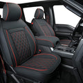 F150 Faux Leather Seat Covers Full Set Black&Red - Tailor Fit