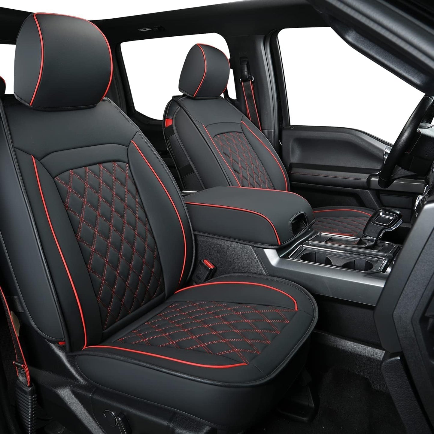 LUCKYMAN CLUB F150 Faux Leather Seat Covers for 2015-2025 F150