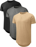 Comdecevis Mens Cotton Crewneck Longline T-Shirts - Hipster Fit