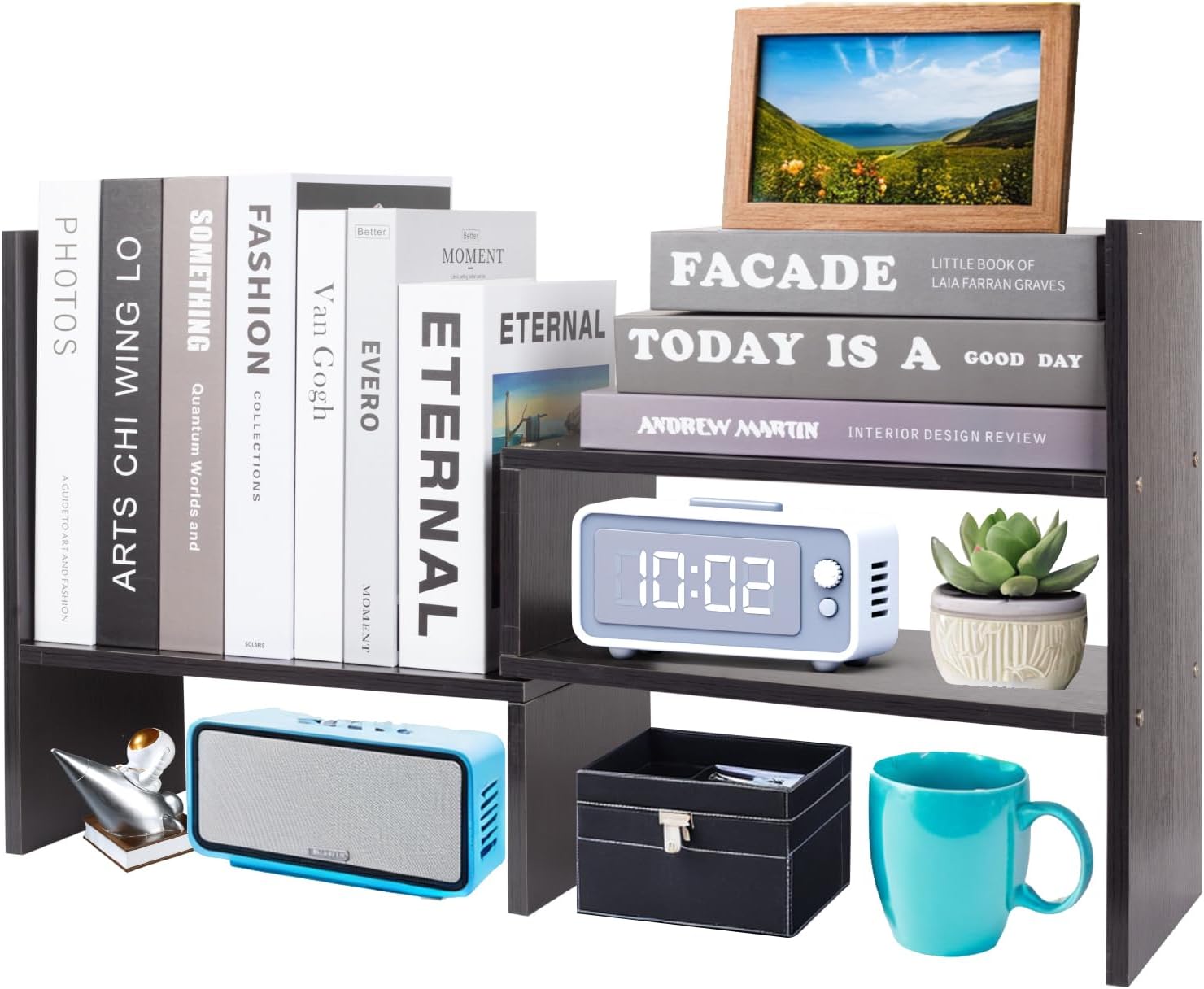 Adjustable Desktop Shelf Organizer - Black