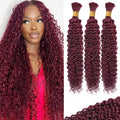 Burgundy Human Braiding Hair for Boho Braids 24in Deep Wave - Soft