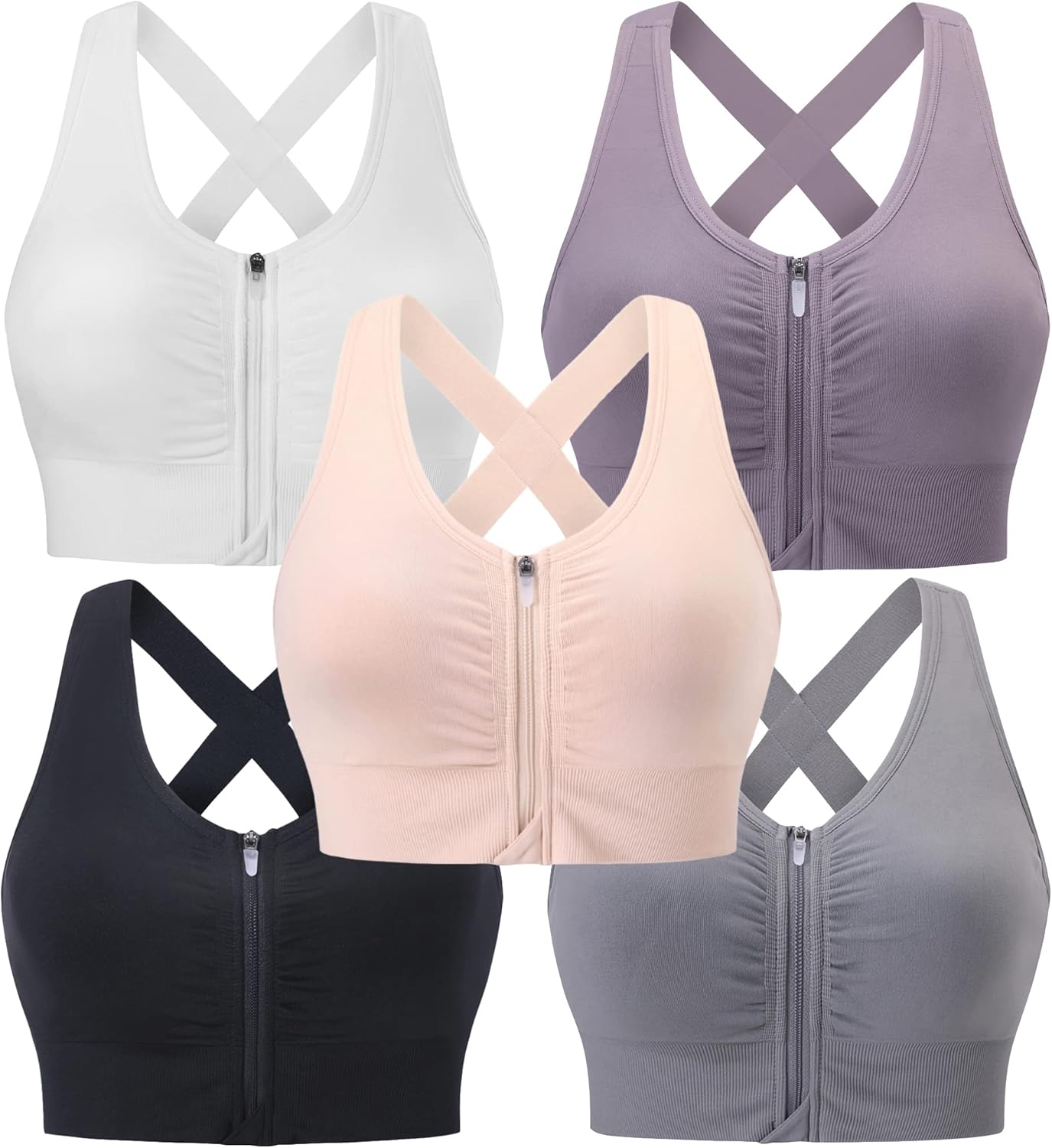 Evcute Zip Front Post-Surgery Bra for Women - Wireless Comfort