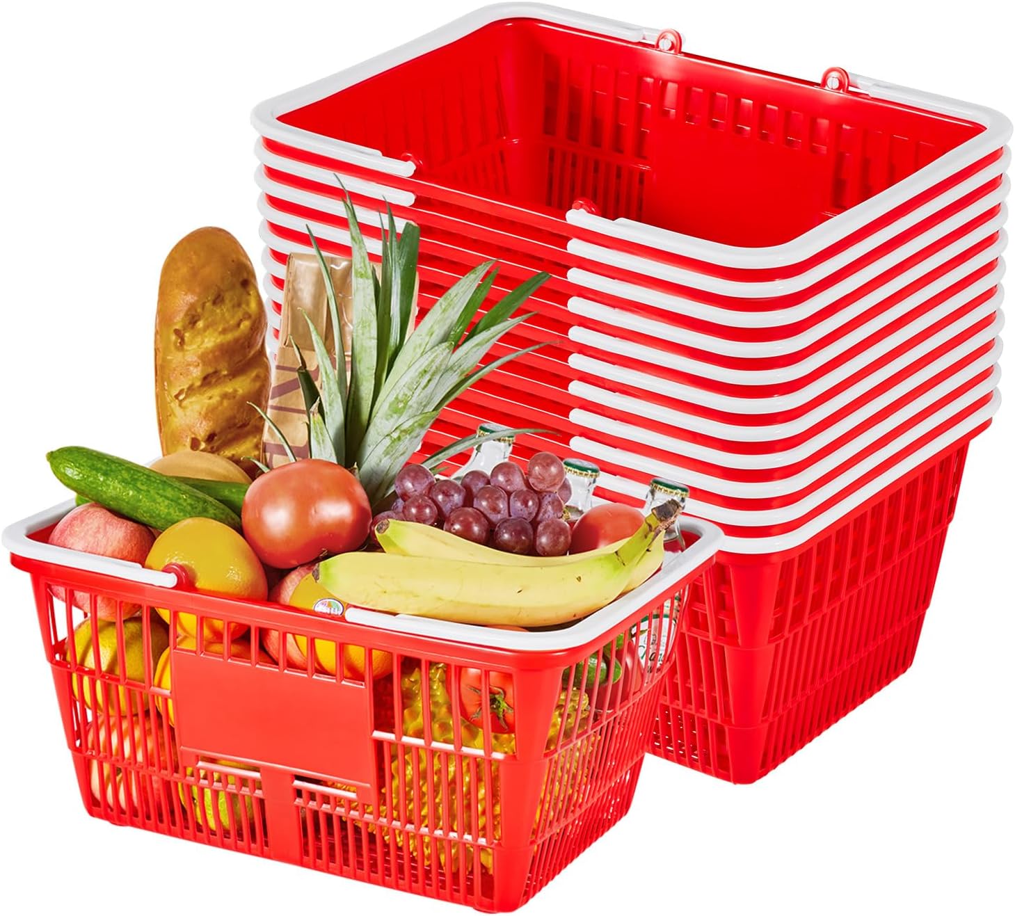 VEVOR Shopping Baskets - 12 PCS Stackable Grocery Baskets