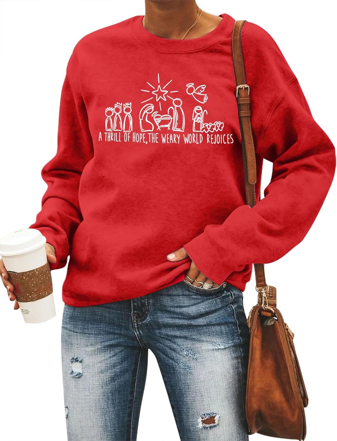 FAYALEQ Christmas Merry Xmas Sweatshirt - Cozy Holiday Tops