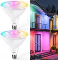 PAR38 Alexa Compatible Smart LED Bulbs 2 Pack - Color Changing Flood