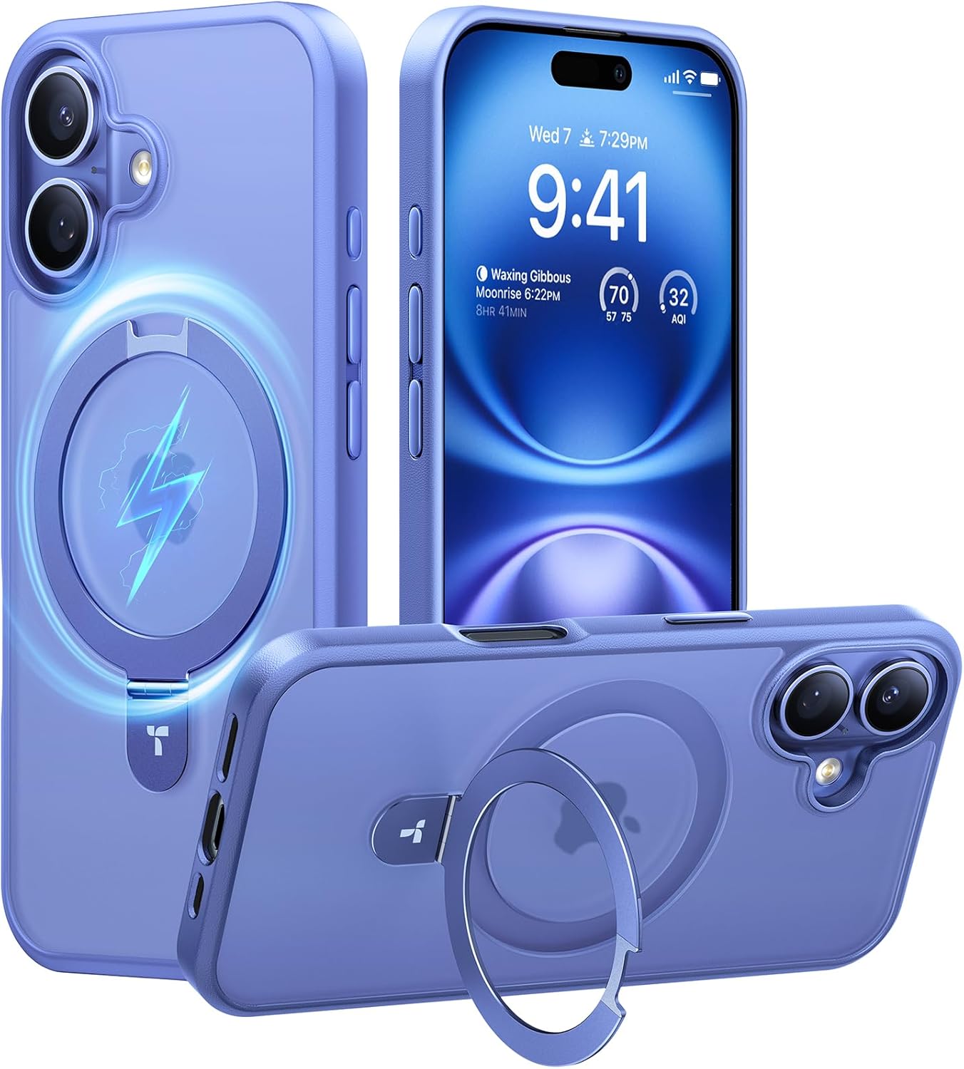 TORRAS Magnetic iPhone 16 Case with Built-in Stand